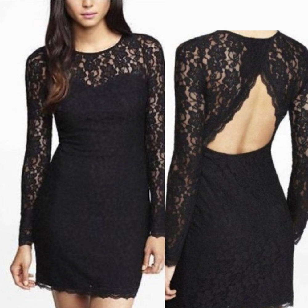 ⬇️ PRICE DROP ⬇️ Express Black Lace Dress